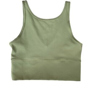 Lulu Power Pivot Ribbed Tank Top Bronze Green Size 8